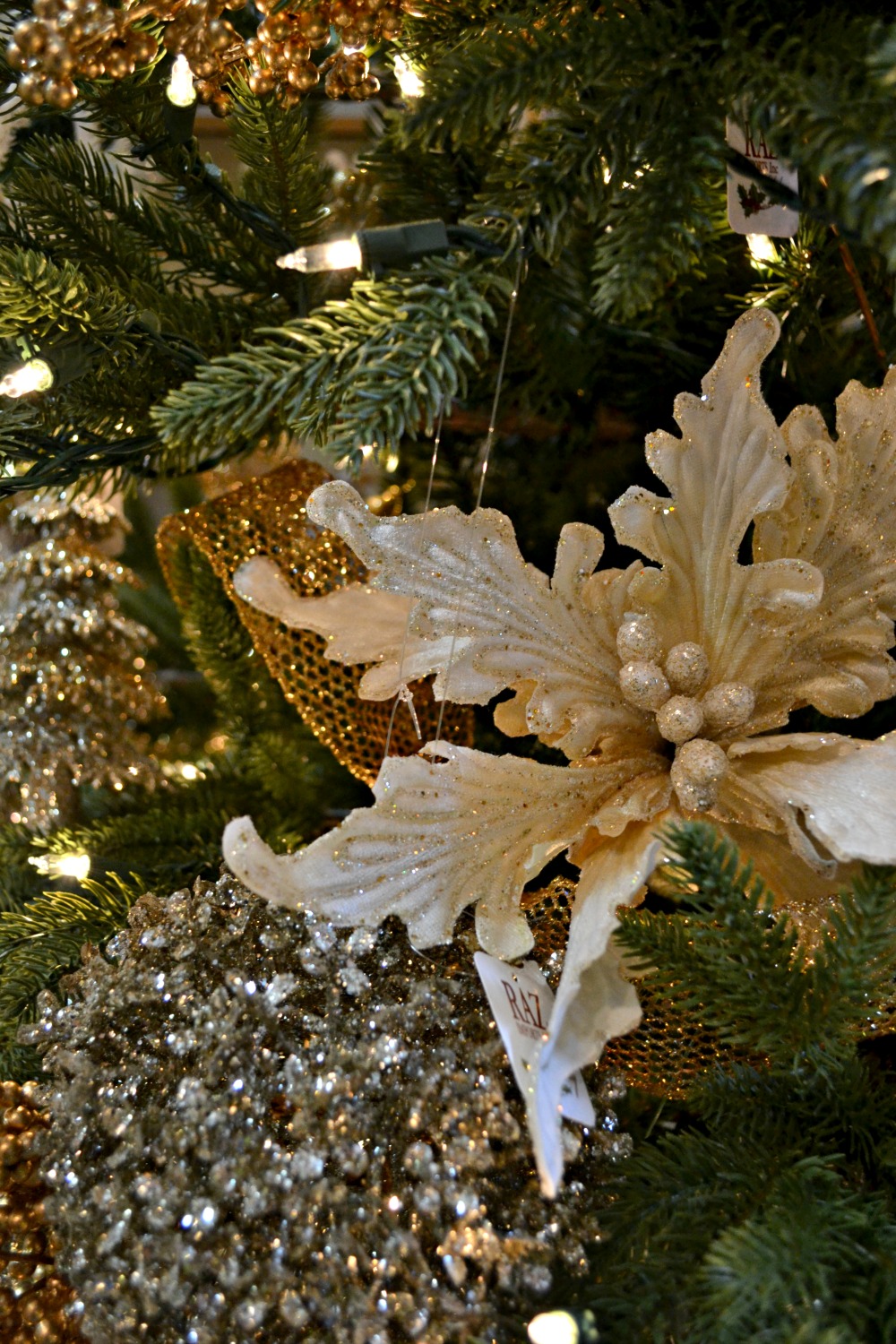 silver and gold poinsettia