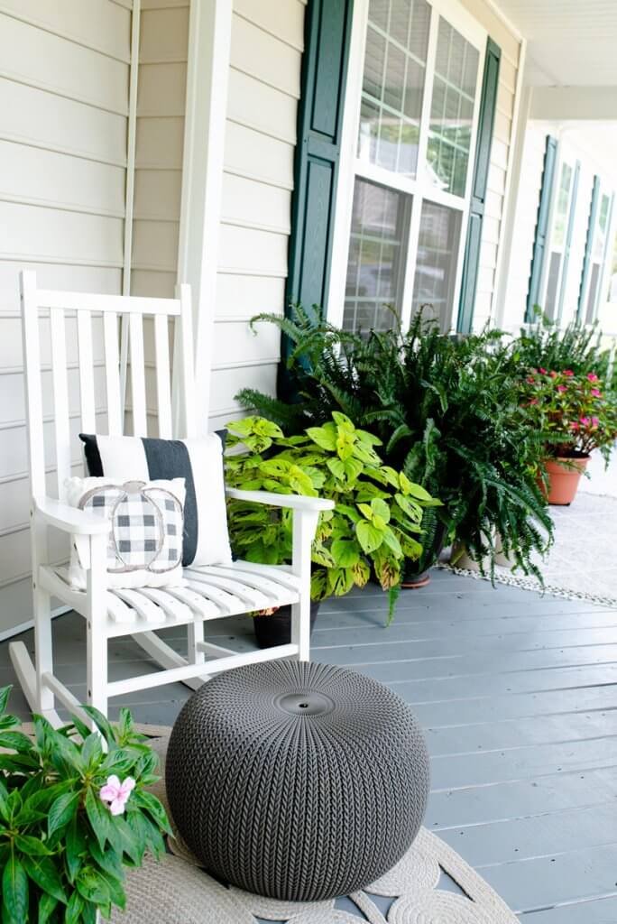 porch chair with plants